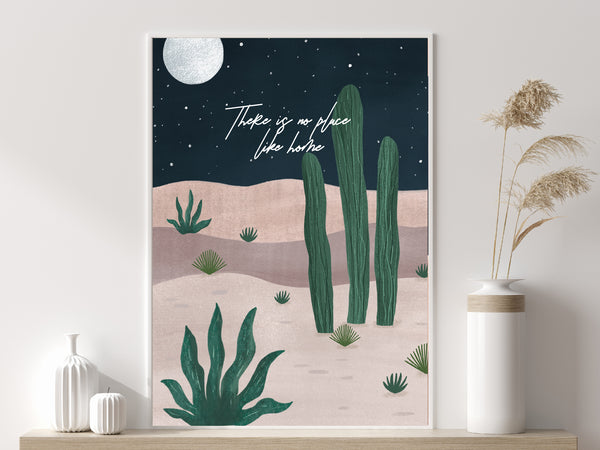 Art Print Poster - Desert Nightfall (Customisable Text)