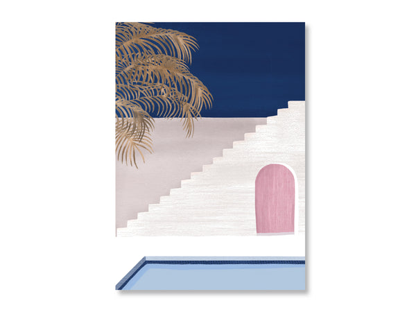 Art Print Poster - Poolside Peace (Customisable Text)